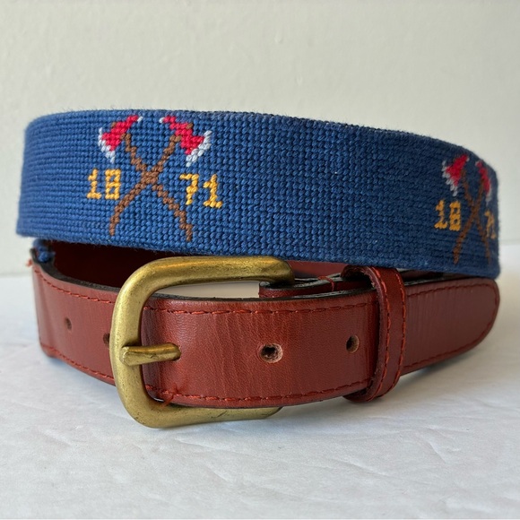 Smathers & Branson Needlepoint Belt, Golf, Fire - Picture 1 of 10